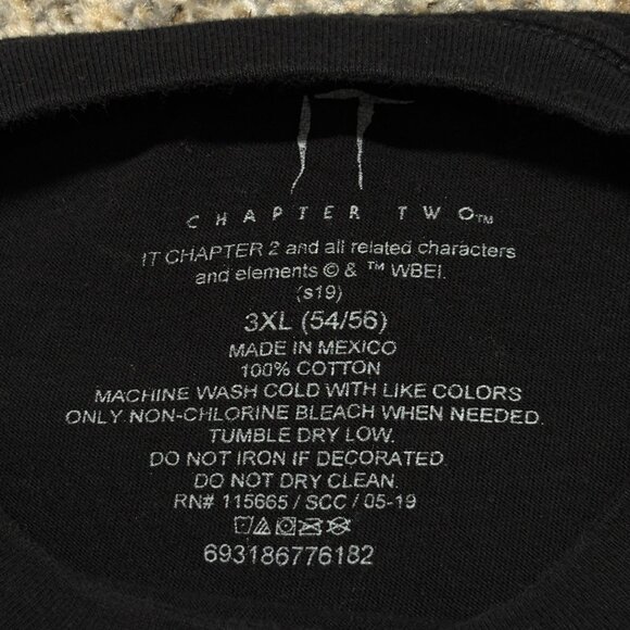 IT Chapter Two Pennywise Horror Tee 3XL Black Graphic T-Shirt - Picture 9 of 11